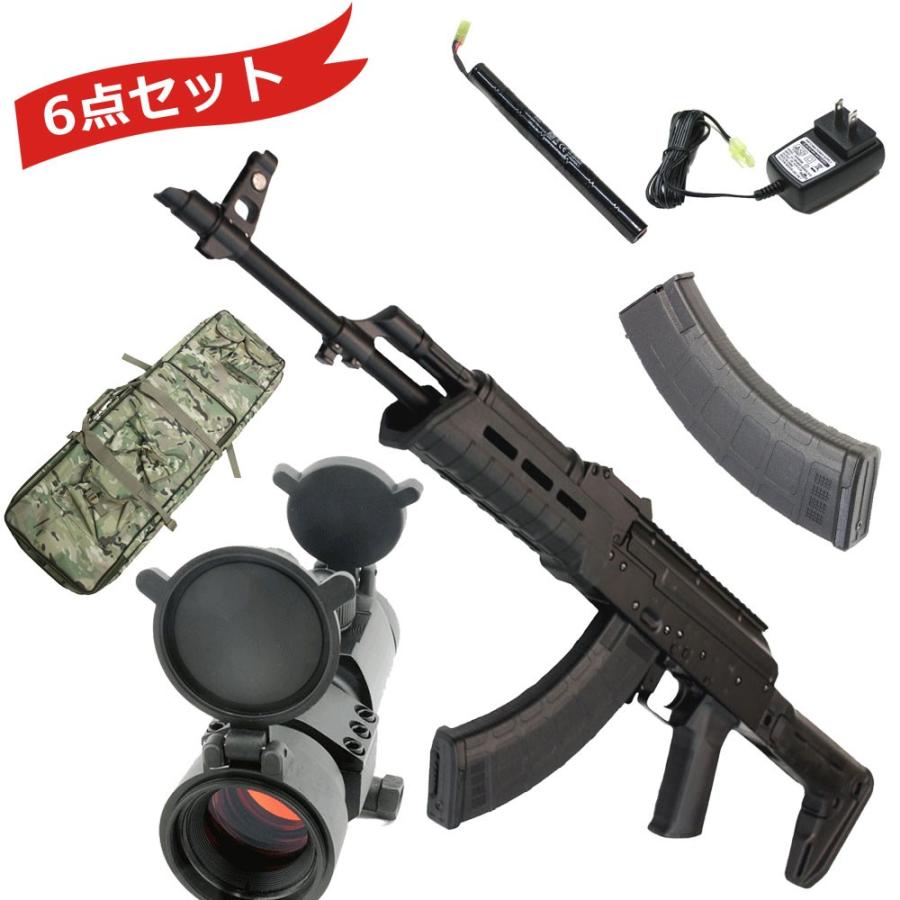 値引き中！】CM077E M-STYLE AKM S-STOCK フルメタル電動ガン BK【180