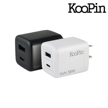 KooPin 38W氮化鎵 雙孔PD+QC 手機急速快充充電器