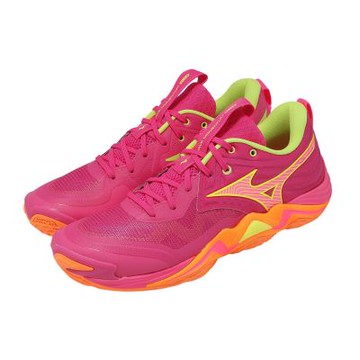 Mizuno 美津濃 排球鞋 Wave Momentum Elite 男鞋 女鞋 粉紅 橘 緩震 V1GA2512-42
