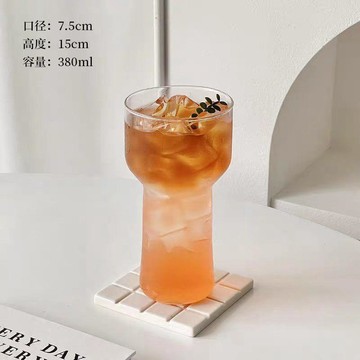 可愛 實用日用品🌸小衆ins火炬杯冷萃咖啡杯簡約氣泡飲品杯冰美式透明冷飲玻璃杯