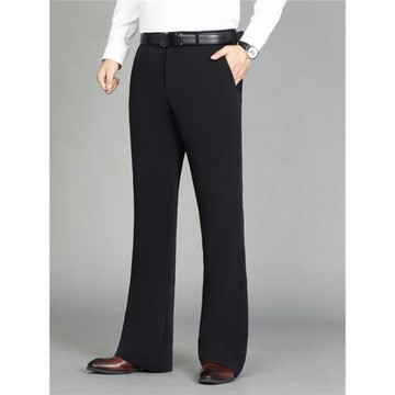 潮牌秋冬新品男士垂感闊腿褲商務休閑百搭抗皺微喇叭褲男士跳舞褲