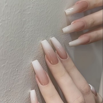 🎀台灣出貨🎀純半手工穿戴甲純欲裸色漸變光療甲氣質顯白輕奢高級美甲成品可拆