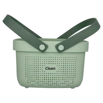 日式收納籃 綠色 PP材質 小尺寸  24.8 x 16.5 x 15.2cm  1個