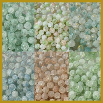 （30個/包）古風漸變琉璃珠 金箔裂紋珠 diy琉璃珠圓珠散珠 串珠 串珠材料 串珠材料包 珠珠材料 手串材料