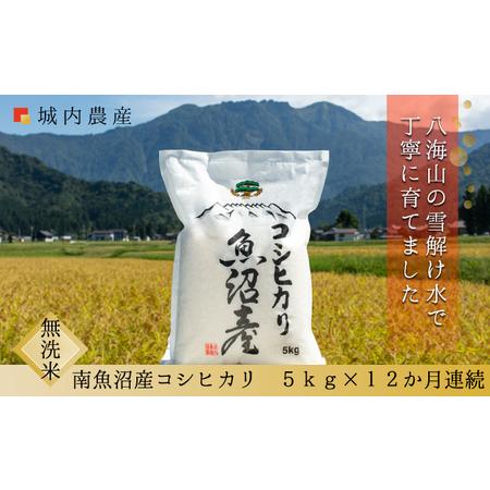 ふるさと納税 新米 令和５年産 南魚沼産コシヒカリ　無洗米５ｋｇ＜５割減農薬栽培米＞　城内農産 新潟県南魚沼市