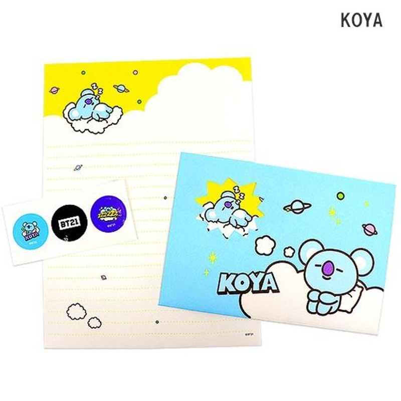 韓国文具】BT21 窓付き封筒 レターセット [文房具][手紙][メッセージ