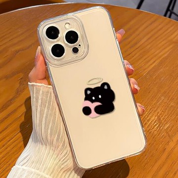 貓咪情侶適用蘋果15手機殼iphone16promax卡通14透明13mini高級感12男女11可愛8plus小貓黑貓x/xs/xr/8/7新款