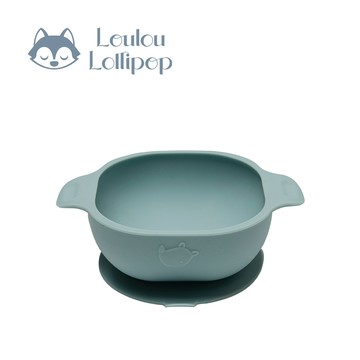 Loulou Lollipop - 可愛動物矽膠吸盤碗-天空藍