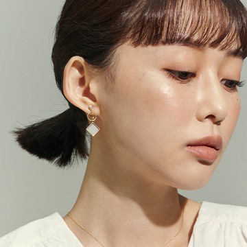 vacanza｜熱銷｜菱形垂掛皮革‧夾式耳環#耳夾 #新年飾品 #新年禮物