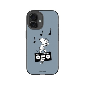 iPhone 16 Clear (相機按鈕) 酷墨灰 - 史努比 Snoopy - 隨音樂搖擺吧！