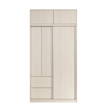 直人木業-DA奶油白榆木二抽滑門高被櫥衣櫃120公分