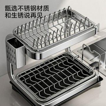 加厚不鏽鋼洗碗架瀝水架碗盤碗架廚房置物架瀝水籃碗筷碗碟收納架