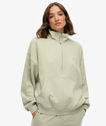Superdry Women's Studios Half Zip Sweatshirt Green Size: 12