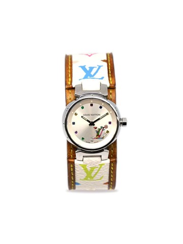 Louis Vuitton Pre-Owned - pre-owned x Takashi Murakami Tambour 24mm - women - PVC/Sapphire/stainless steel/Ruby/Emerald/Diamond - One Size - Silver