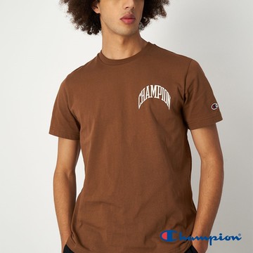 Champion 官方直營-男款 美式休閒印花短袖TEE(棕)