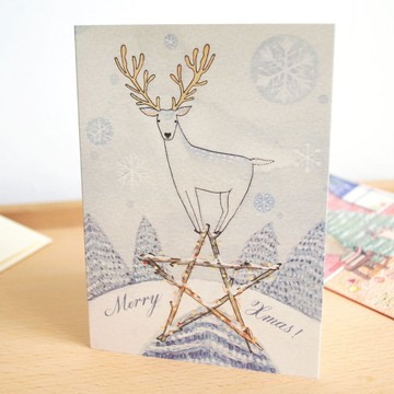【聖誕卡】 雪鹿星星 Deer Christmas card (連信封)