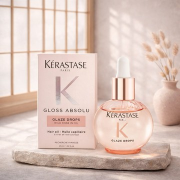 【KERASTASE 卡詩】釉光香頌玫瑰護髮精油(45ml)-國際航空版