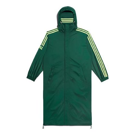 Adidas originals x IVY PARK Crossover Solid Color Stripe Long Hooded Jacket Couple Style Green