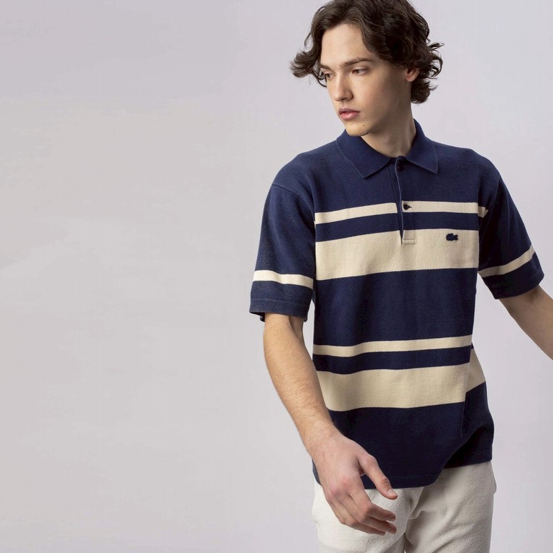 Lacoste ウォッシュドニットポロシャツ メンズ ネイビー 通販 Lineポイント最大get Lineショッピング