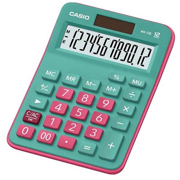 CASIO 12位元新撞色配色設計商務系列計算機-綠X桃紅(MX-12B-GNRD)