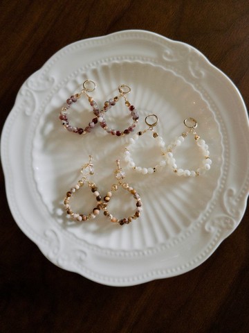 花圈耳環/ 14K金天然水晶能量手鍊/ 客製禮物