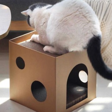 封閉貓抓屋【寵家 Pet Home】寵家 Pet Home 貓抓窩 貓抓板 貓抓睡窩 封閉式貓抓窩 替換式貓抓窩