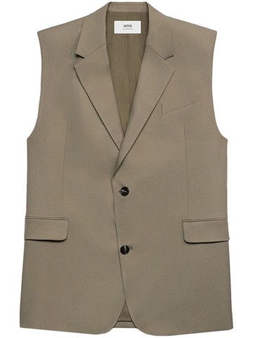 AMI Paris - oversize virgin wool waistcoat - women - Virgin Wool - 34 - Neutrals