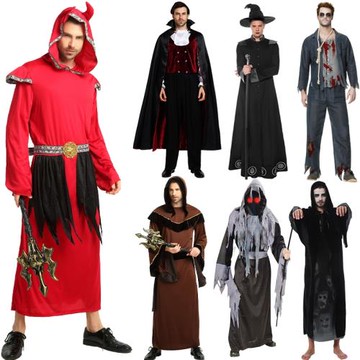 成人惡魔cos服男女萬圣節吸血鬼僵尸伯爵恐怖化妝舞會演出表演服