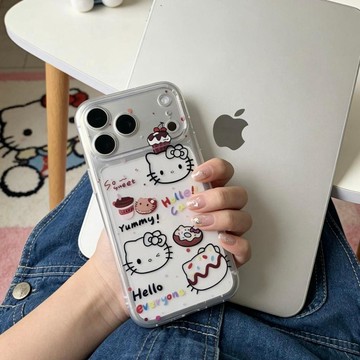 甜甜圈凱蒂貓適用蘋果17PROMAX手機殼iPhone15軟殼14透明13/1112