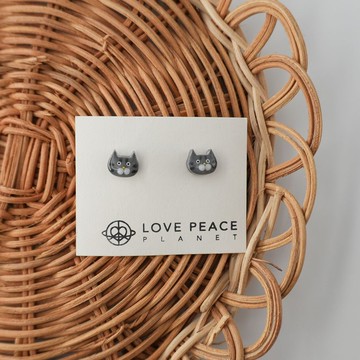 貓貓好朋友耳環 迷你款 | 灰