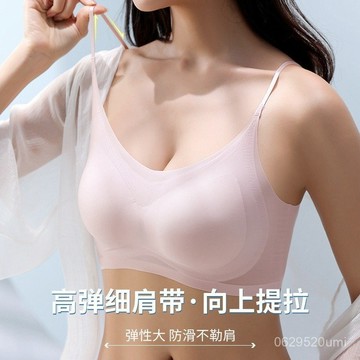 臺中出貨-商超品質】夏季冰絲超薄款文胸透明無鋼圈內衣女一片式聚攏胸罩透氣美背 5QMR