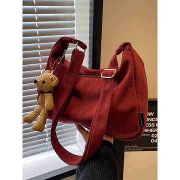 尼龍布包包女大容量2025新款秋冬百搭小眾設計女士單肩斜挎餃子包