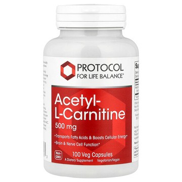 Protocol for Life Balance, 乙酰左旋肉鹼，500 毫克，100 粒素食膠囊
