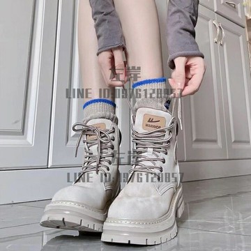 馬丁靴女靴子秋冬加絨英倫風大黃短靴【雲木雜貨】