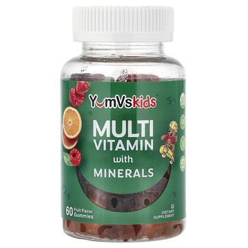 YumVs, 多維生素和礦物質軟糖，水果味，60 粒軟糖