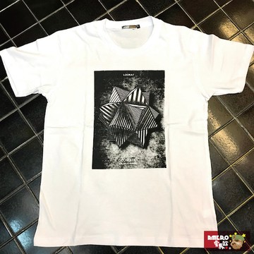 【AMERO】台灣製造 男裝圓領短袖T恤 幾何線條立體星球印花 情侶裝 親子裝 有大尺碼(編號cool46)