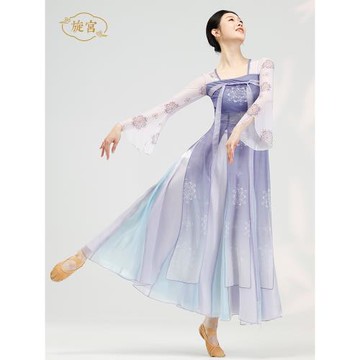 旋宮古典舞蹈服裝身韻紗衣女飄逸漢服裙練功服中國風藝考表演出服