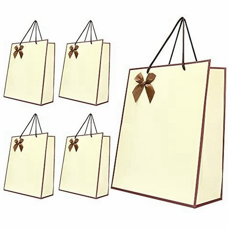 Ally おしゃれギフトバッグ 5枚 紙袋 厚手 プレゼント 贈り物 ラッピング かわいい アイボリー 通販 Lineポイント最大0 5 Get Lineショッピング