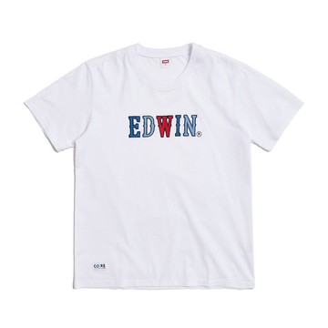 EDWIN 再生系列 CORE 英文字母印花短袖T恤-男款 (白色) #上衣