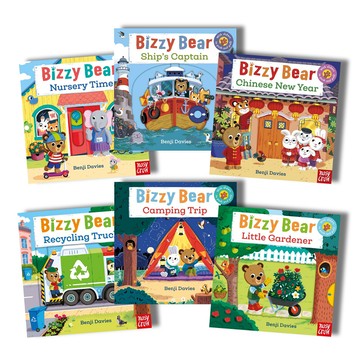 Bizzy Bear開心過新年套書 (附QRcode/6冊合售)/Benji Davies eslite誠品