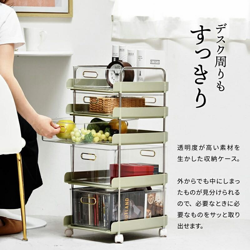 ☆デスク周りもすっきり　キャスター付き ファイルワゴン 2段 ☆デスク周りもすっきりキャスター付き ファイルワゴン 2段