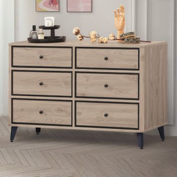 文創集 摩登4尺六抽斗櫃-120x40x76cm免組