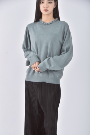 (L) earth music ecology木耳邊綠色長袖上衣
