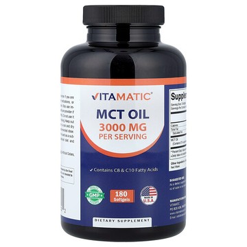 Vitamatic, 中鏈甘油三酯油，3000 毫克，180 粒軟膠囊（每粒軟膠囊 1000 毫克）