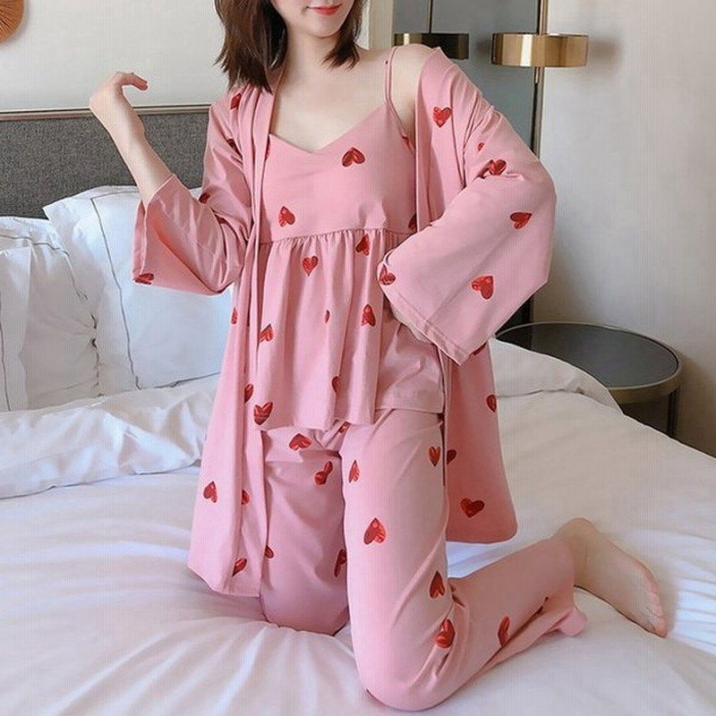 3点パジャマ ルームウェア レディース 春夏秋冬 前開き パジャマ 可愛い 綿100 花柄 ルームウェア 女性 部屋着 寝巻き ランジェリー オシャレ プレゼント 通販 Lineポイント最大0 5 Get Lineショッピング