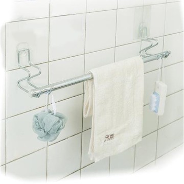 泰衛 輕鬆黏304不鏽鋼單桿毛巾架45公分