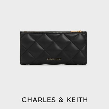 【CHARLES & KEITH】Danika 菱格拉鍊長夾｜快速出貨｜小CK｜官方直營