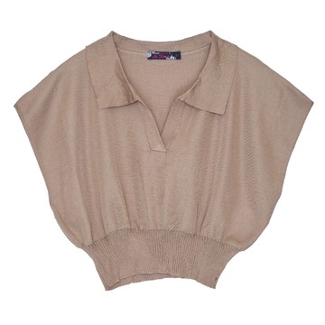 5th STREET｜女裝｜開襟有領設計無袖針織背心｜卡其