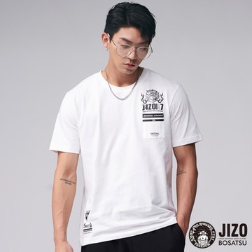 地藏小王 BLUE WAY – 火閻魔街頭口袋短TEE(白)