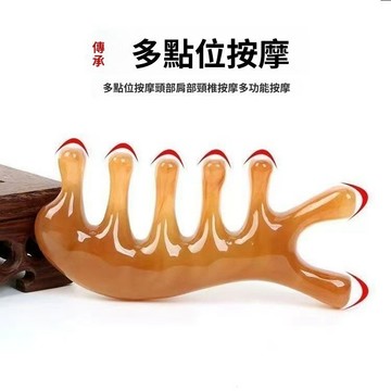 台灣現貨 刮痧經絡梳 魚型經絡梳 四合一怪兽按摩梳  刮痧梳 臉部按摩原木梳 按摩 刮頭皮梳 按摩器 魚型按摩梳